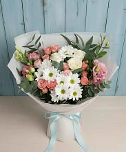 Букет цветов из:  Розы, Лизиантусы и Хризантемы #REPLACE_PRED# Красном Воронежской области