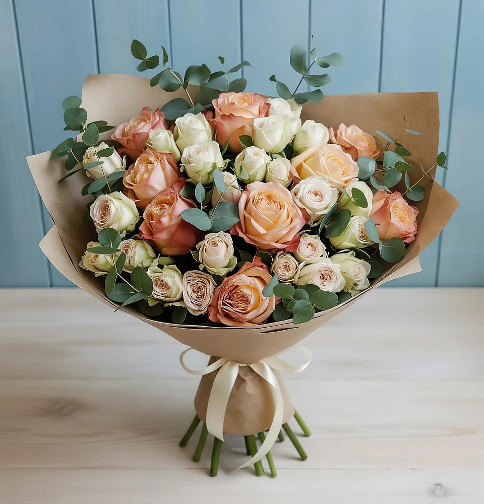 Букет цветов из: Альстромерии и Розы в Красном Воронежской области