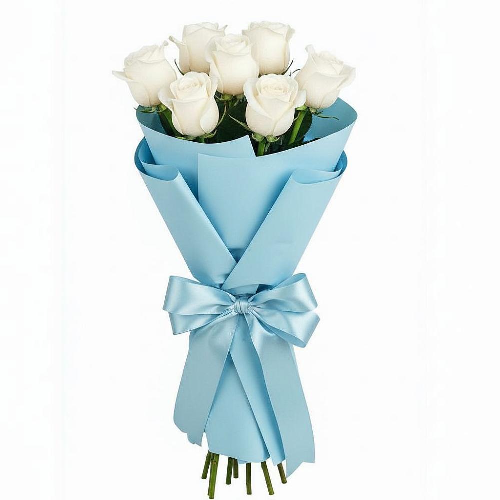 Букет 7 белых роз Проуд в Красном Воронежской области