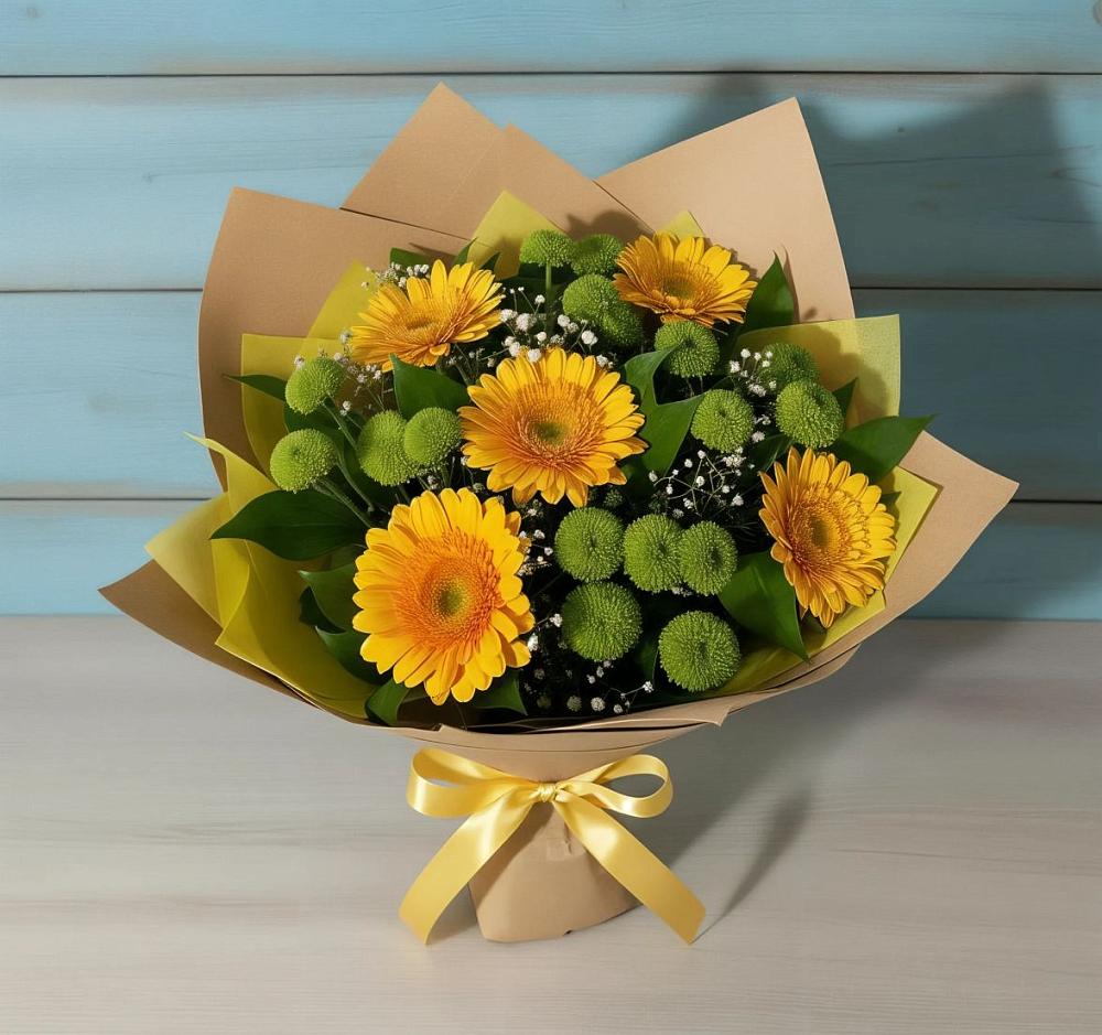 Букет цветов из: Герберы и Хризантемы в Красном Воронежской области