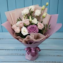 Букет цветов из:  Розы и Лизиантусы #REPLACE_PRED# Красном Воронежской области