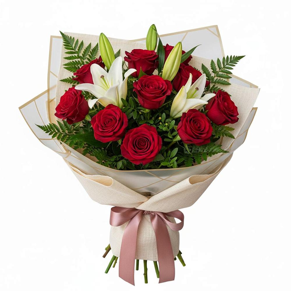 Букет цветов из: Лилии и Розы в Красном Воронежской области