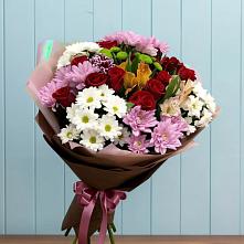 Букет цветов из:  Розы, Хризантемы и Альстромерии в Красном Воронежской области