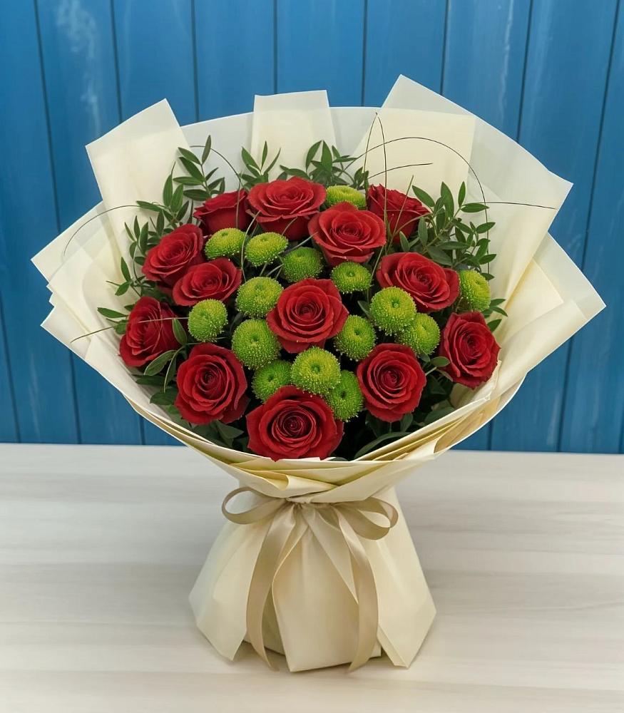 Букет цветов из: Розы и Хризантемы в Красном Воронежской области