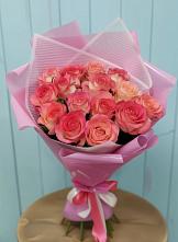 Букет 15 Розовых роз Равель #REPLACE_PRED# Красном Воронежской области